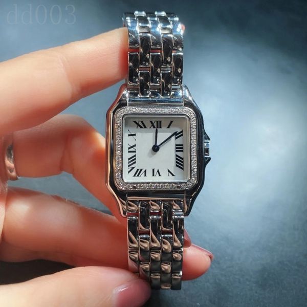 Relógio de moda para relógios masculinos de grife de alta qualidade à prova d'água montre de luxe casal quartzo mostrador quadrado relógio de luxo gelado lindo delicado SB002 C23