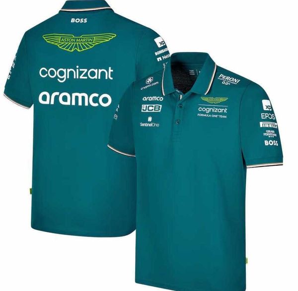 Herren-Poloshirts Aston Martin Aramco Cognizant F1 2023, offizielles Team-Polo, Sommer-Männer, lässig, schnell trocknend, kurzärmlig. Das gleiche Modell für Internet-Prominente