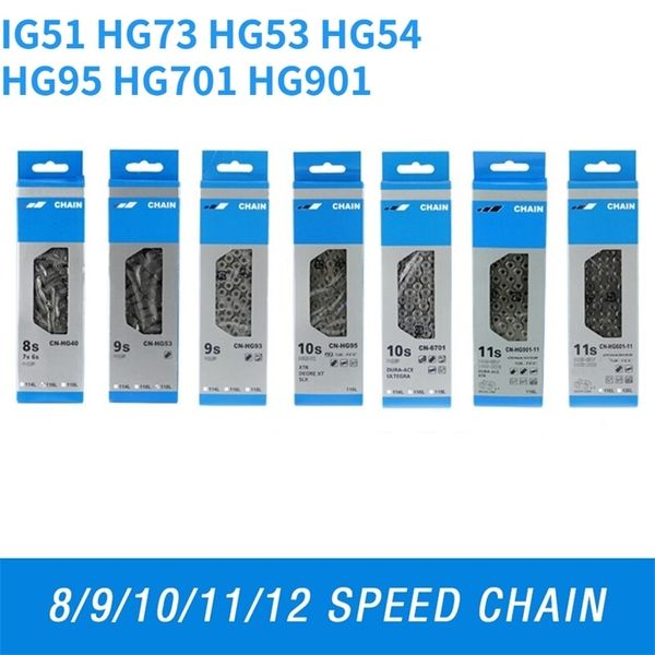 Correntes de bicicleta para Shimano 9 10 11 12Speed Chain HG53 HG54 HG95 HG701 M7100 Road MTB Bicicleta 116 126 Links 9v 10v 11v 12v 230704