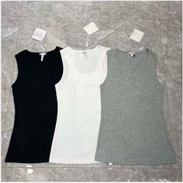 Kadınların CamiSole İşlemeli Pamuk Karışımı Tank Top Tasarımcı T-Shirt Giyim Örme Fitness Spor Sütyen Mini Kadınlar Kırpılmış Kadın T-Shirt Üstü