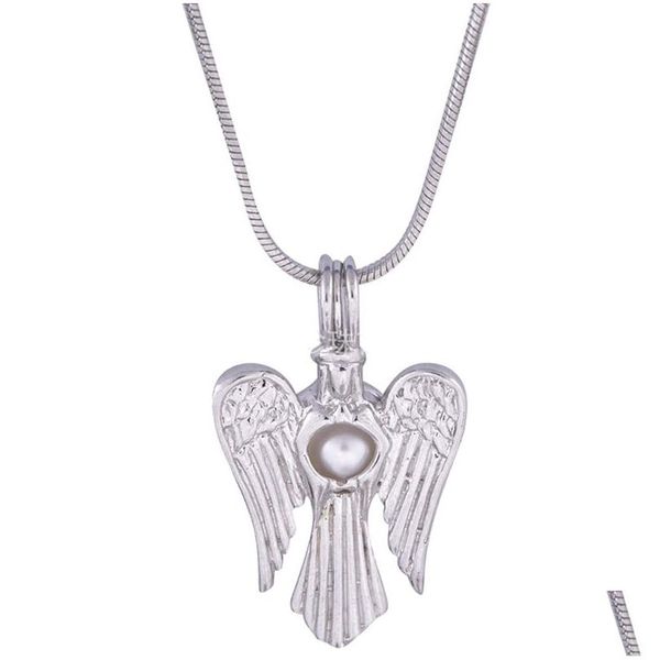 Moda Moda İncileri Kafes Kolyeler Openwork Angel Wings Yüzen Kafes Takılar Fit Neckalces Bilezikler Mücevher Yapma D Dhzqi