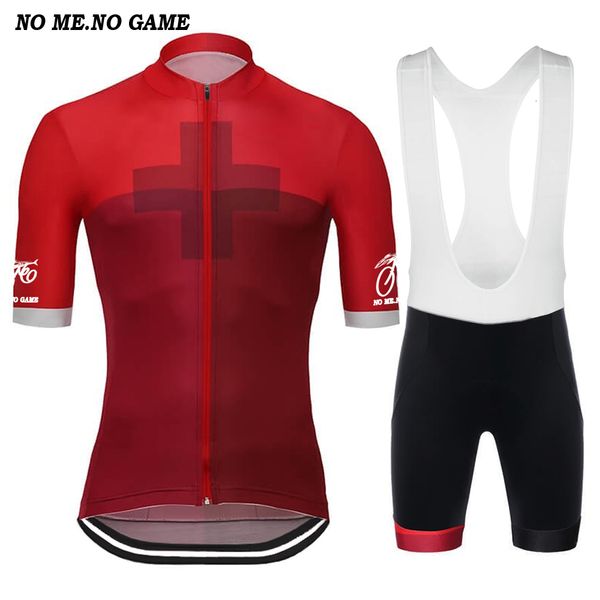 Radsporttrikot setzt die Schweiz-Radsporttrikot-Set Männer Kurzarm Road Rote Fahrradkleidung und Labbe Shorts Anzug Schnelltrockne Fahrradkleidung 230704