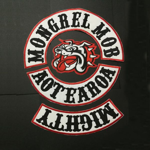 New Cheget Mongrel Mob Patches Badges para colete de colete de jaqueta adesivo de ferro em remendo apliques sapatos de motocicleta mc patch ap260n