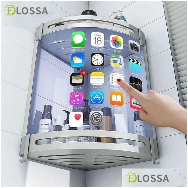 Portaoggetti Rack Elossa Mensola da bagno Toilette Vanity Triangolo Asciugamano Organizer Rack Accessori per porta shampoo a parete Se Dhkvh