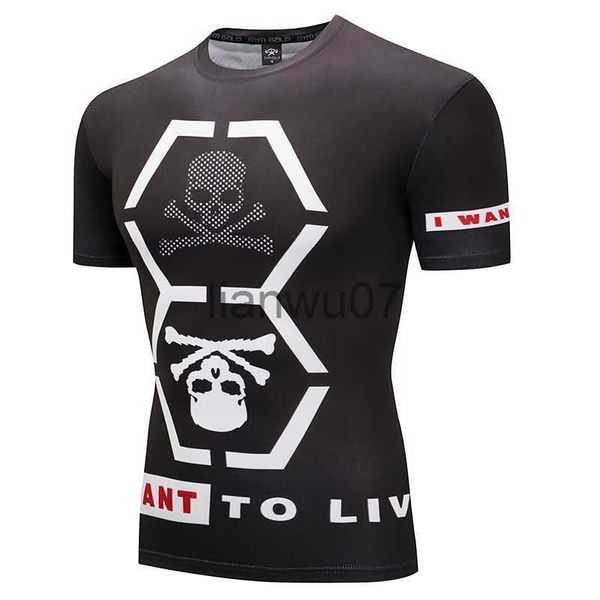 Erkek Tişörtler MMA BJJ Boks Jersey Sports T Shirt Erkekler Rashguard Jiu Jitsu Kısa Kollu Spor Salonu Fitness Muay Thai dövüş kickboksu J230705