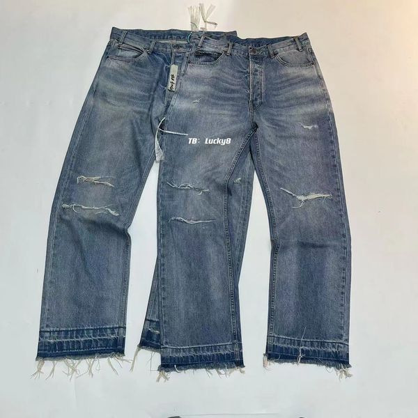 Westwid Wash Flared Washed Jeans für Herren, übergroße Denim-Hosen, lockere, lässige Jeans, modische Herren-Jeans im Distressed-Stil, Hiphop-Streetwear
