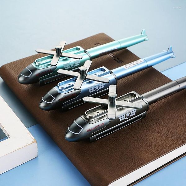 1 penna gel in metallo per elicotteri creativi da 0,5 mm per scrivere novità giocattoli per bambini regali forniture di cancelleria per ufficio scolastico