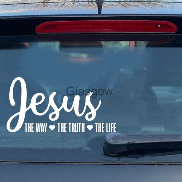 Adesivi per auto Jesus The Way Truth Life Car Window Sticker Decal Religioso Christian Bible Verse Vinyl Auto Vehicle Decor x0705