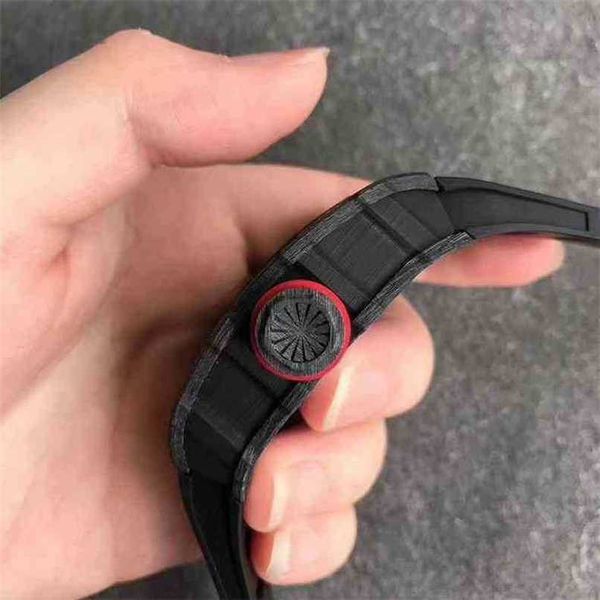 Роскошные часы часы дизайнер Richar Milles Business Leisure RM35-02 Автоматические механические часы Черный углеродный волокно ленты мужчина /bpexpxb7pxb7