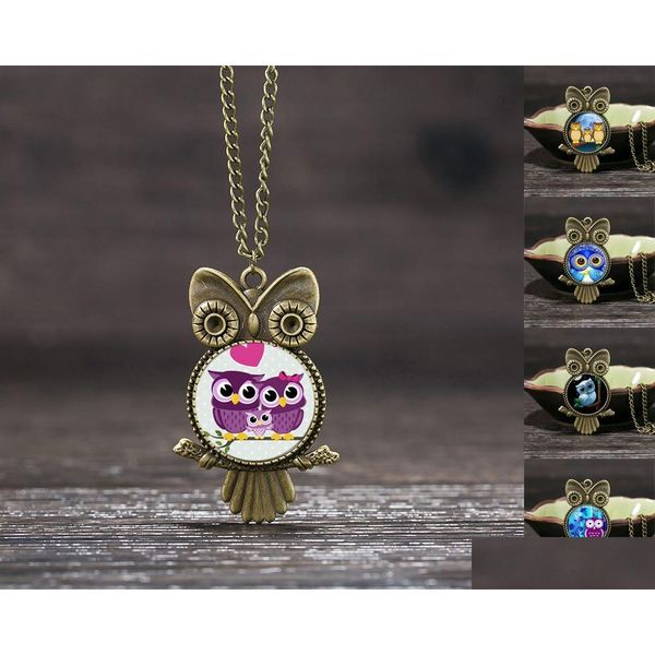 Anhänger Halsketten Modeschmuck Nette Eule Halskette Retro Cartoon Pullover Kette Für Frauen Schmuck Zubehör Fabrik Drop Deliver Dhabd