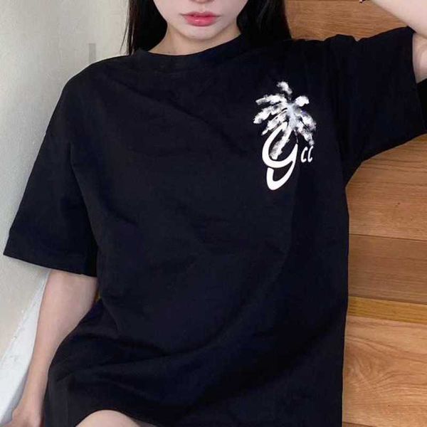 Мужские футболки-дизайнер лето новая корейская роскошная логотип с раундом шея унисекс свободный случай повседневного спорта футболка с коротким рукавом Mtfw
