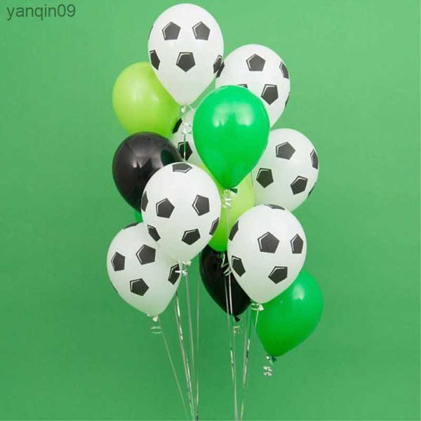 1Set Green Football Soccer Latex Balloons Футбольная тематическая вечеринка гелиевая воздушная воздушная баллон для мальчиков по случаю дня рождения поставки вечеринки L230626