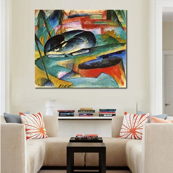 Аннотация Canvas Art Sleep Sleep Deer Franz Marc Painting Modern Decor для кухни ручной работы для кухни