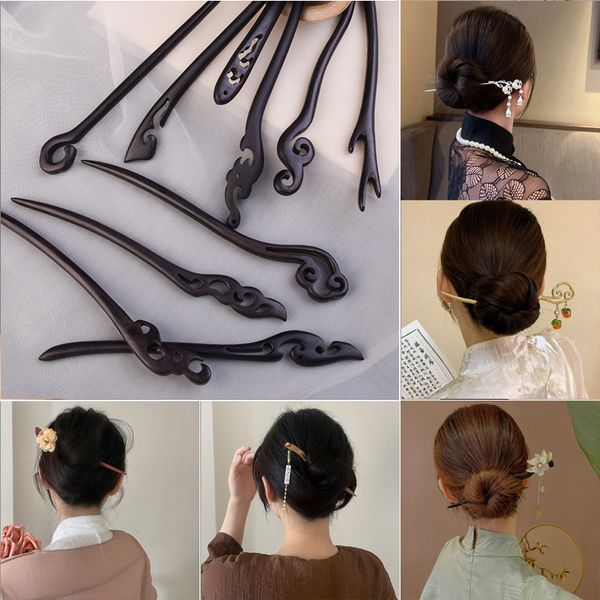 Holz Chinesisch Japanisch Haar Essstäbchen Bleistift Haar Stäbchen Essstäbchen Haarspange für Dutts Haarnadeln Ebenholz Haar Essstäbchen für Frauen Mädchen Haarschmuck