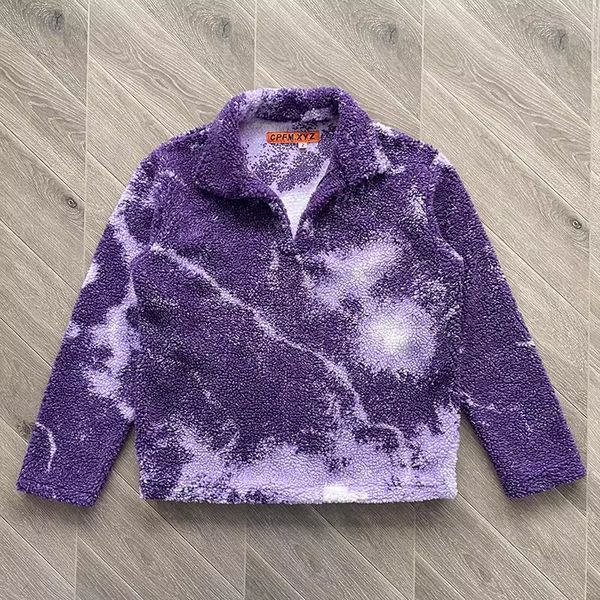 Cardigan Viola Felpa con cappuccio Uomo Donna 1 Pullover di qualità 2023ss Real Pics