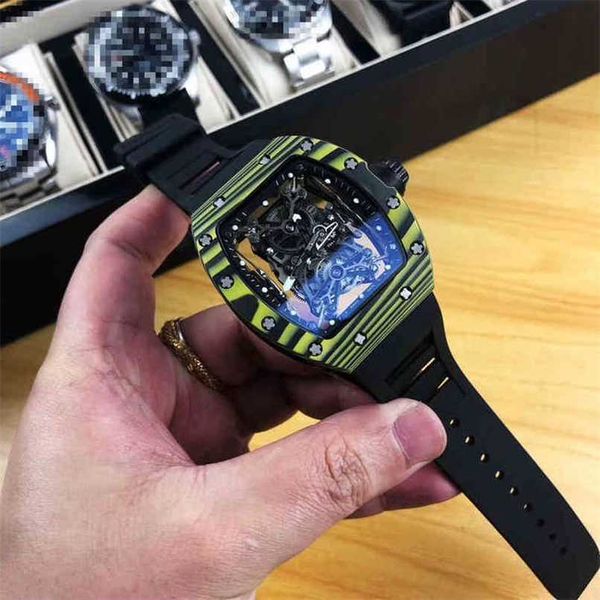 Orologi di lusso Business Leisure Fibra di carbonio Orologio meccanico automatico personalizzato da uomo Cintura alla moda scavata Impermeabile / 6JOSIPHWIPHW