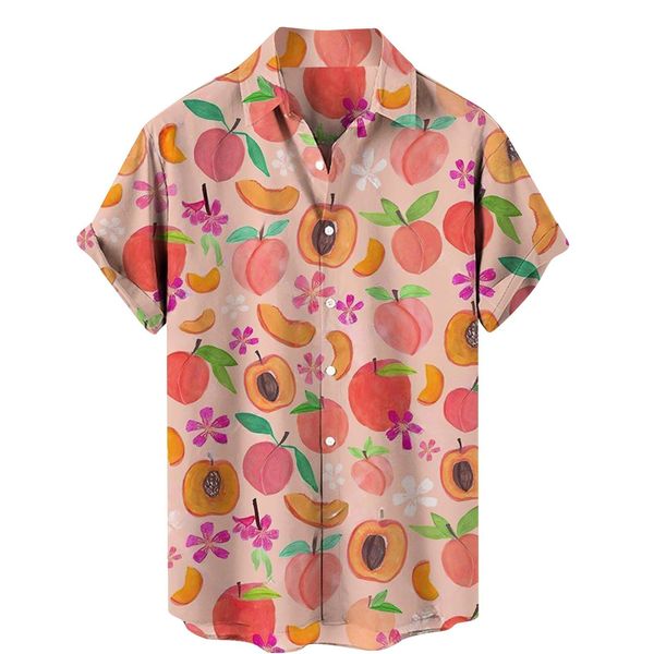 Camisas casuais masculinas camisa havaiana verão praia 3d impressão girassol top curto moda ao ar livre roupas largas largas roupas de rua para homens 230705