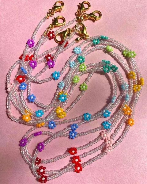 Anhänger Halsketten Vedawas 2023 Koreanische Kleine Gänseblümchen Perlen Halskette Für Frauen Boheman Nette Frucht Bunte Schlüsselbein Urlaub Schmuck Geschenke
