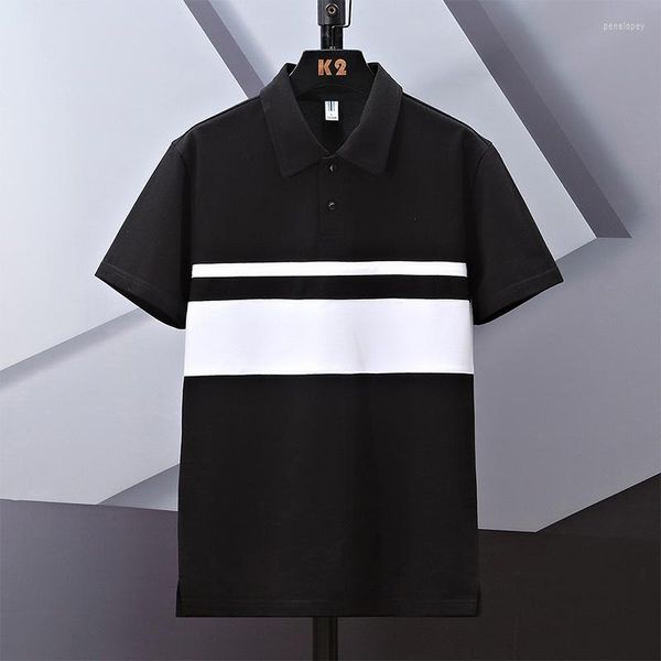 Polo da uomo Sport Streetwear Moda Oversize 6XL 7XL 8XL Polo nera bianca Stile giapponese 2023 Estate maniche corte Top T-shirt