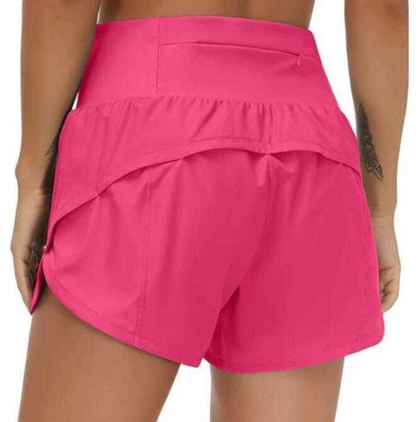 lu-18 Speed Up Shorts Quick Dry Traspirante Sport Hotty Hot Fitness da donna Falso Due pezzi Leggings da yoga foderati a prova di luce Pantaloni da motociclista da golf da corsa