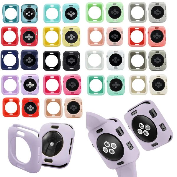 Candy Color Solid Jelly Soft TPU Silikon Schutzhülle für Apple Watch iWatch Serie 6 5 4 3 2 44mm 42mm 40mm 38mm iwatch8 Ultra 49mm