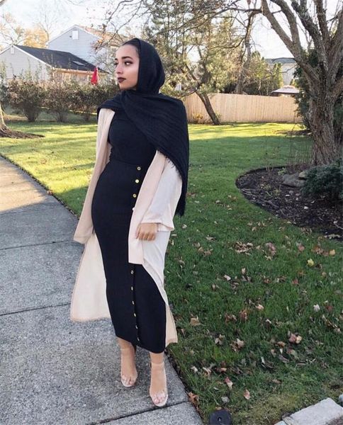 Этническая одежда скромная длинная юбка мусульманская женщина байя одежда Джилбаб Рамадан Кафтан Эйд карандаш.