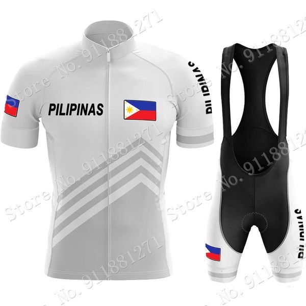Radfahren Jersey Sets Philippinen Nationalmannschaft Set Herren Kurzarm Kleidung Rennrad Shirts Fahrrad Trägerhose MTB Anzug Tragen 230706