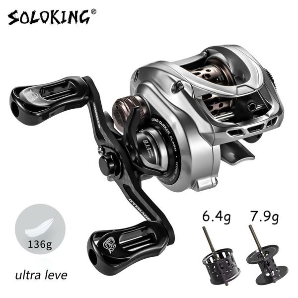 Bobinas de arremesso SOLOKING ACURA HICC50 136g Ultra Light Reel BFS Fishing 7 1 8 1 Relação de transmissão 11 1BB 4KG Power Baitcaster l230705