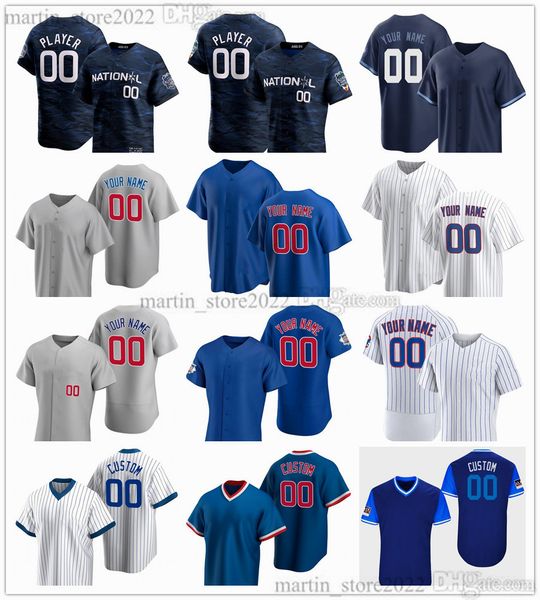 Maglie da baseball All-Star 2023 7 Dansby Swanson 35 Justin Steele 0 Marcus Stroman 2 Nico Hoerner 27 Seiya Suzuki 1 Nick Madrigal 8 Ian Happ 4 Nelson Velazquez Eric Hosmer