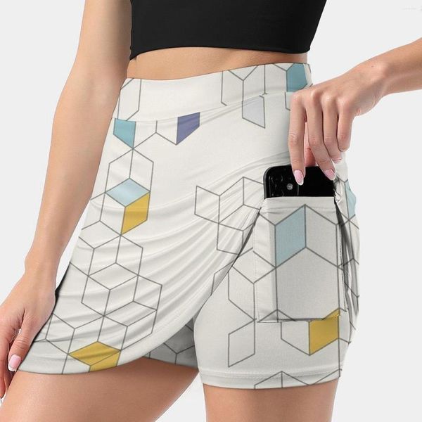 Röcke Keziah-Day X Skandinavisches geometrisches Muster Damenrock Y2K Sommerkleidung 2023 Kpop-Stil Hose mit Tasche Abstrakt