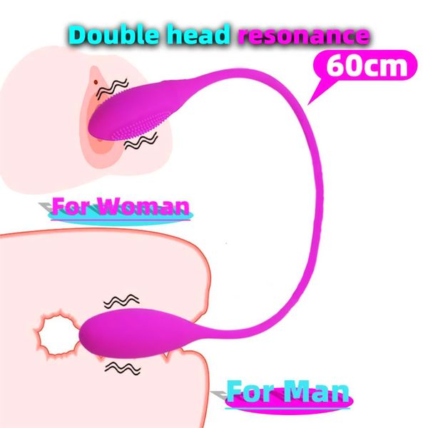 Vibradores recarregáveis duplo vibrador 7 velocidades salto de cabeça dupla ovo bala vibrador anal plug anal adulto brinquedo sexual para casal homens mulheres 230706
