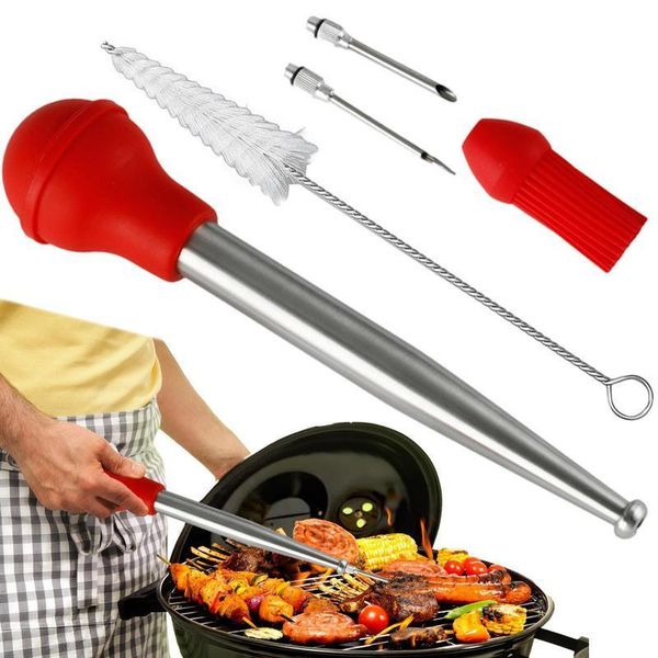 BBQ Grills Turkey Base Syzre Syzre Home Steel Home Baking Kitchen Tool Settor Set с 2 иглами Marinade 1 230706