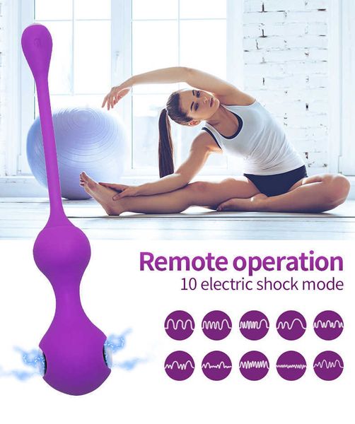 Nxy Vibrateurs Choc Électrique Vaginal Kegel Balls Ben Wa Geisha Chinois Sex Toys Pour Femmes Vagin Sans Fil Serrer Exerciseur Oeuf 230627