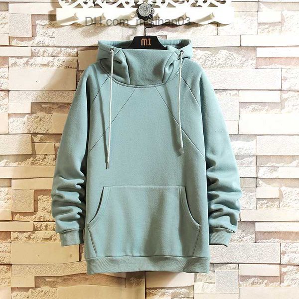 Kadın Hoodies Sweatshirts Japon tarzı gündelik o boyunduruk 2023 İlkbahar Yaz Black Hoodie Sweatshirt Erkekler Kalın Yün Hip-Hop kaykay Sokak Giysileri Z230707