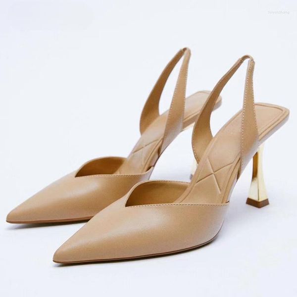 Scarpe eleganti Donna Slingback Tacchi alti Moda Donna Décolleté Primavera Estate Sandali con tacco nero Ufficio da sposa a spillo femminile