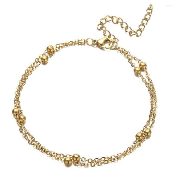 Связанные браслеты золотая цветовая цепь для женщин шариковые цепи нержавеющая сталь тонкая браслет femme pulseras модные украшения