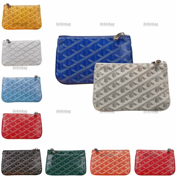 Top con scatola Titolari di carte 14 colori Designer banconote fashion Portafogli chiave Porta biglietti da visita Portamonete con cerniera Portamonete da donna in vera pelle Pochette da uomo Portafoglio con cerniera