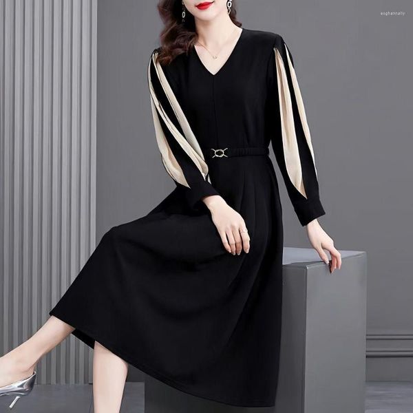 Casual Kleider Mit Langen Ärmeln Herbst Nähen Einfache Und Elegante Formale Kleid Sets Koreanischen Stil Kleidung Für Frauen Trendyol Robe