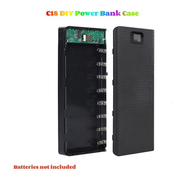 Batterie-Aufbewahrungsboxen DIY 8 * 18650 Power Bank Case Externe 5V 2A Batterieladung Aufbewahrungsbox Shell Micro USB Typ C zum Aufladen von Mobiltelefonen tragbar 230706