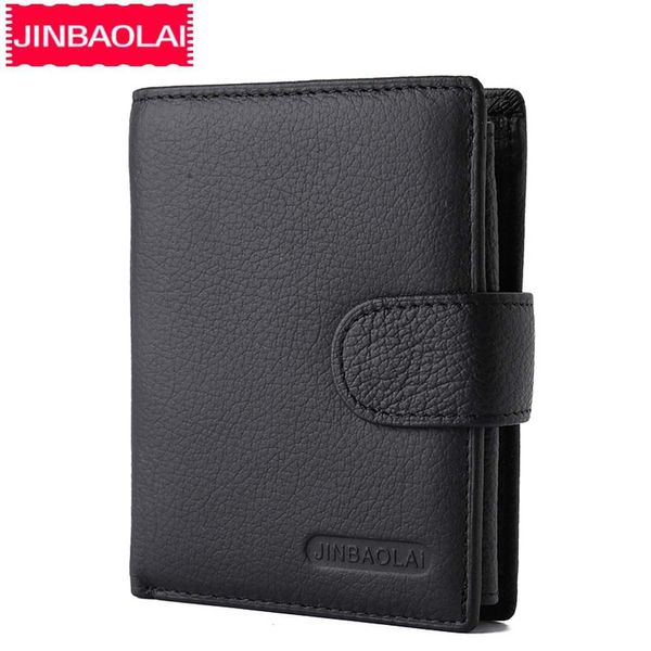 2019 JINBAOLAI Men Short Wallets Portamonete in vera pelle Hasp Portamonete Porta carte Vintage Brand Portafogli di alta qualità per uomo