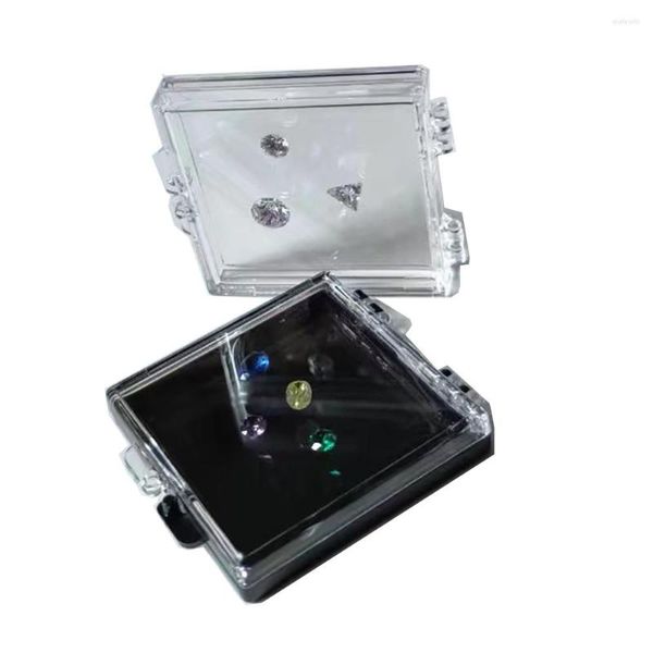 Schmuckbeutel, transparente Diamant-Box, Edelstein-Display-Halter, schwimmende Edelstein-Verpackung, Aufbewahrungskoffer, Steinvitrine, Zirkon-Piercing-Organizer