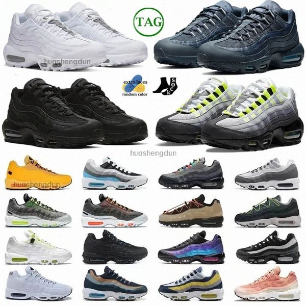 MAX 95 MENS Women Shoes Max 95S Neon Solar Red Triple Black White Offercective Earth Day Navy Blue Grape Sneakerslkeo#