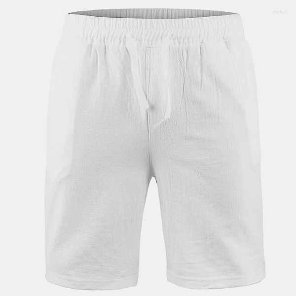 Männer Shorts 2023 Baumwolle Leinen Solide Gerade Micro Elastisch Lose Und Atmungsaktive Capris Sport Fitness Streetwear