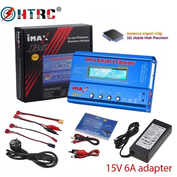 Запчасти аксессуары HTRC IMAX B6 80W Lipo Зарядное устройство для Nimh Liion nicd Lipo Balace Balance Balance Comparger15V 6A Адаптер.