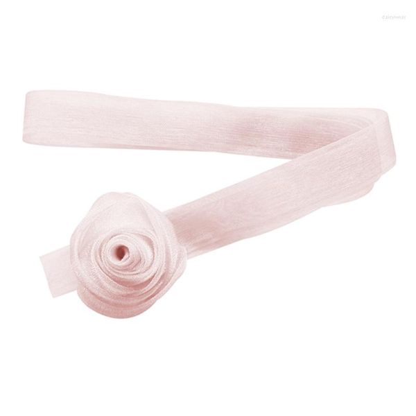 Collane con ciondolo Moda Pretty Girls Collana con corda a nastro Donna Girocollo elasticizzato gotico Gioielli Regalo di anniversario con fiore di rosa