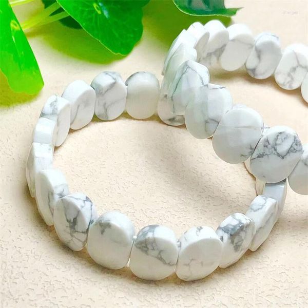 Bracelete natural Howlite Charms Luxo Bracalet Moda Personalizado Masculino Feminino Presente de Natal Jóias 1pcs 10x14mm