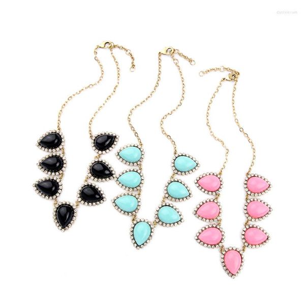 Anhänger-Halsketten, Charm-Zubehör, Kristall-Halskette, weiblich, Verkauf in verschiedenen Farben, süßes Juwel, Maxi-Statement