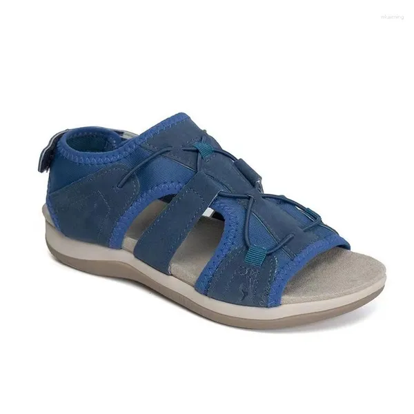 Sandali 2023 Scarpe estive da donna Punta tonda Roman Casual Ladies Plus Size 43 Flat Beach Sandali Calzature sportive