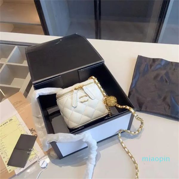 Designer 2023 Fashion Golden Ball Chain Borsa a tracolla Designer Mini borsa a tracolla profumata Due colori 10 cm con scatola