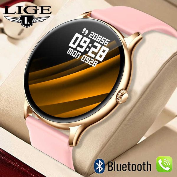 Intelligente Uhren Dome-Kameras LIGE 2022 Smart Woman Bluetooth Antwortanruf Wasserdichtes Herzfrequenz-Handgelenk für iOS Android Smart Wife's Geschenk x0706